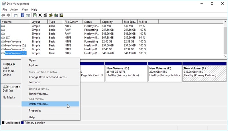 delete volume