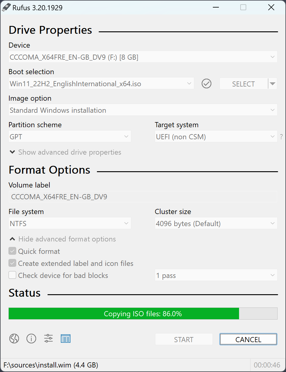 create bootable drive