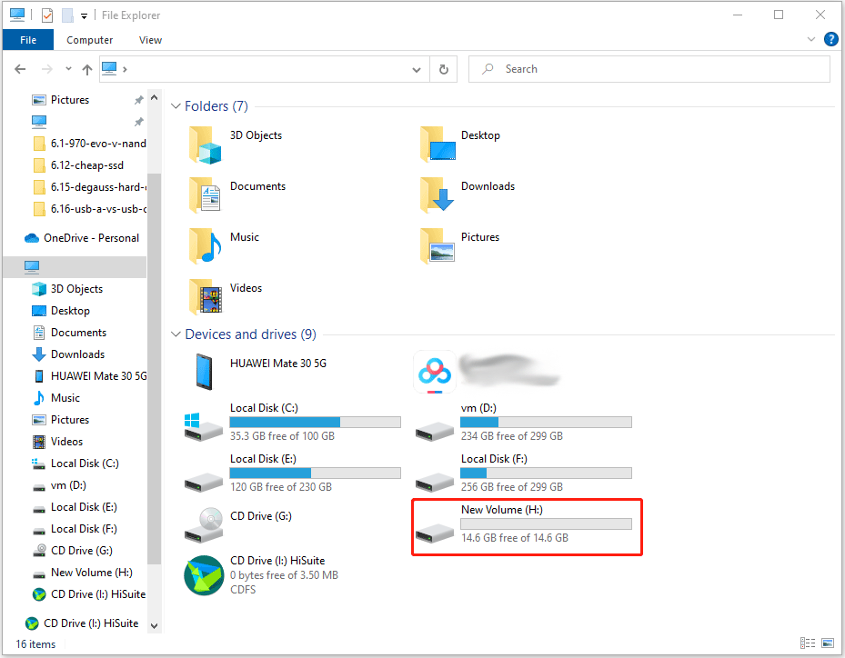 check storage space