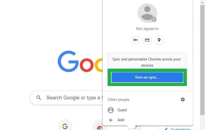 enable chrome sync