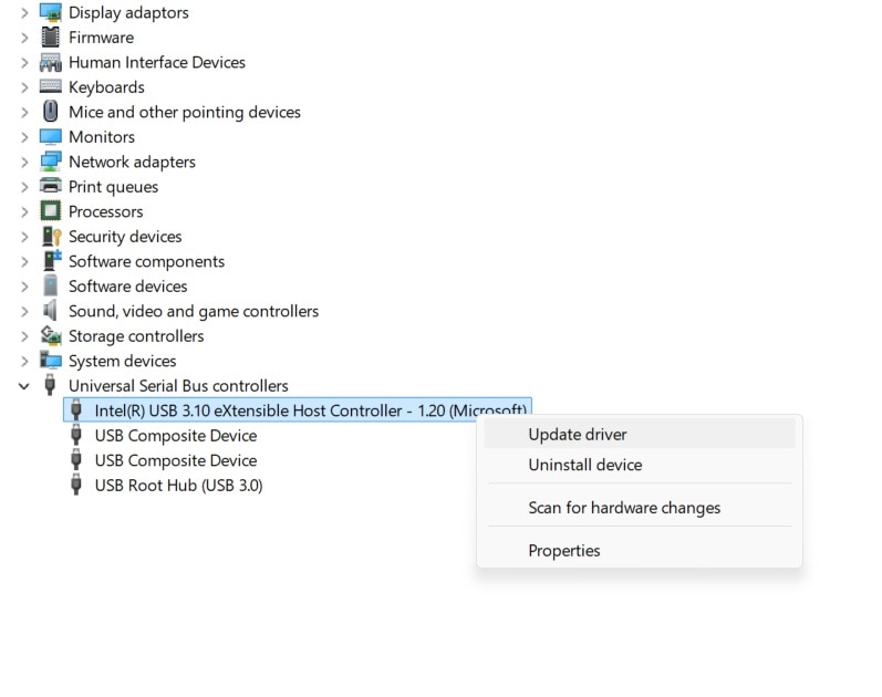 update usb drivers windows