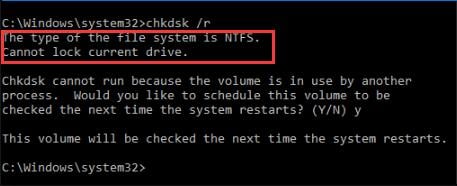 cannot lock current drive error