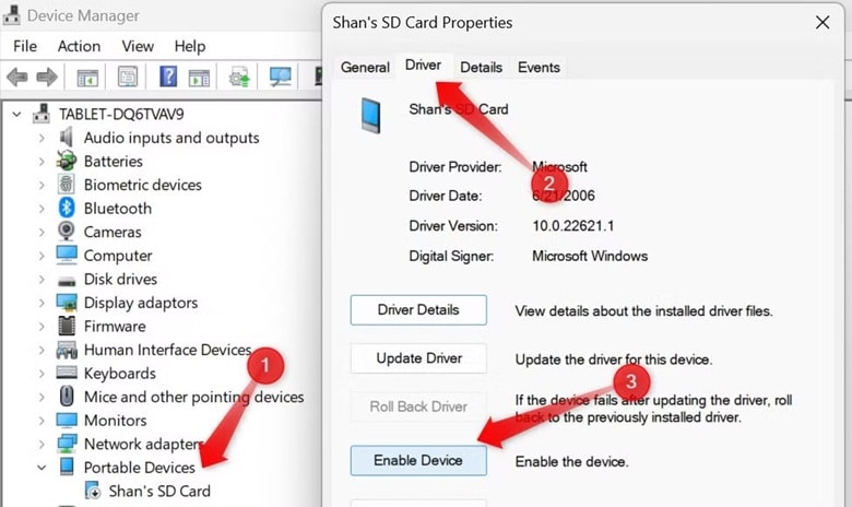 enable sd card
