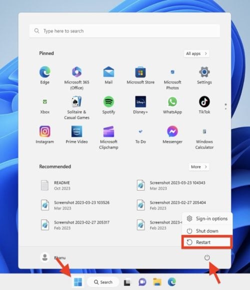 restart pc