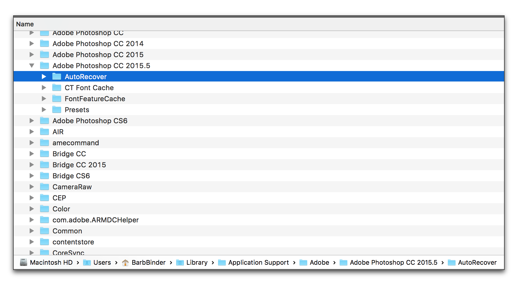 auto recover folder photoshop