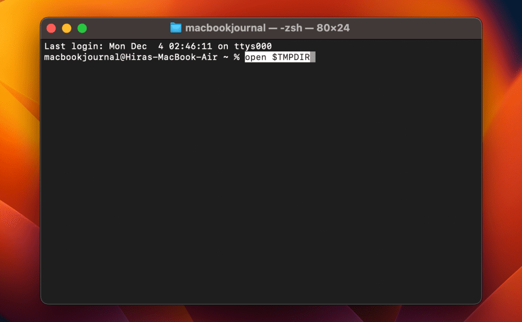 mac terminal command
