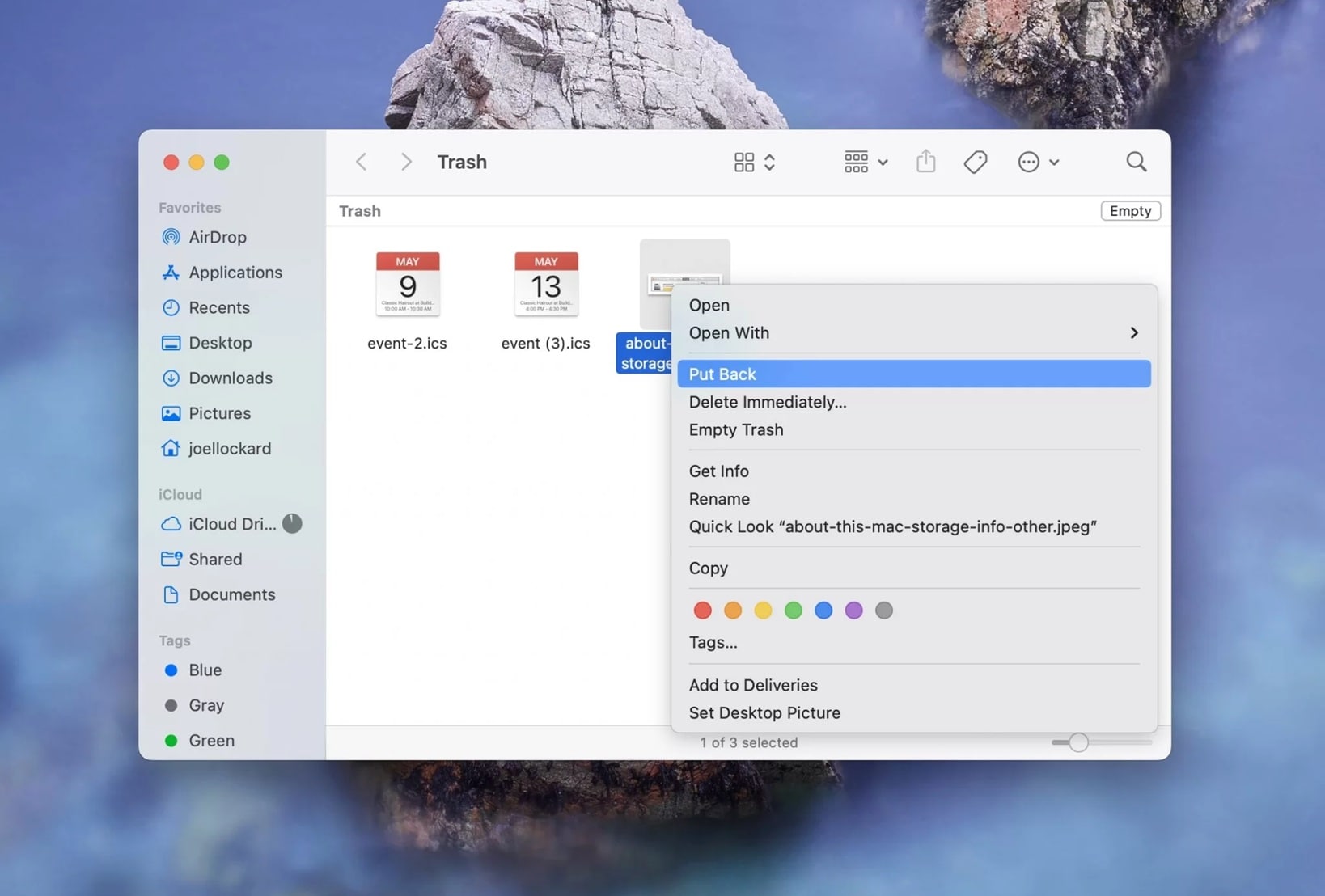 mac trash restore files