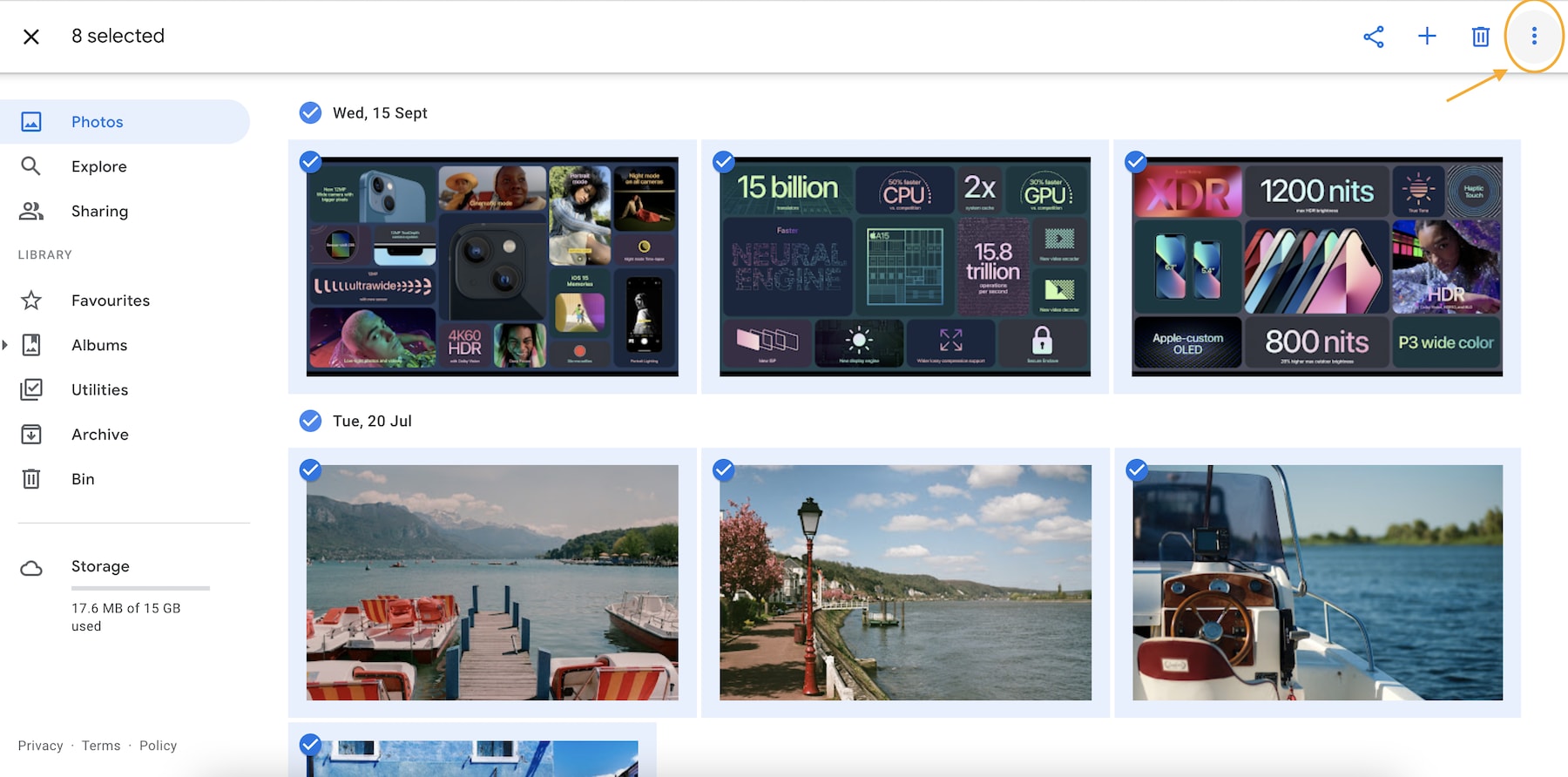 select multiple photos