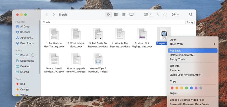 restore photos from mac trash bin