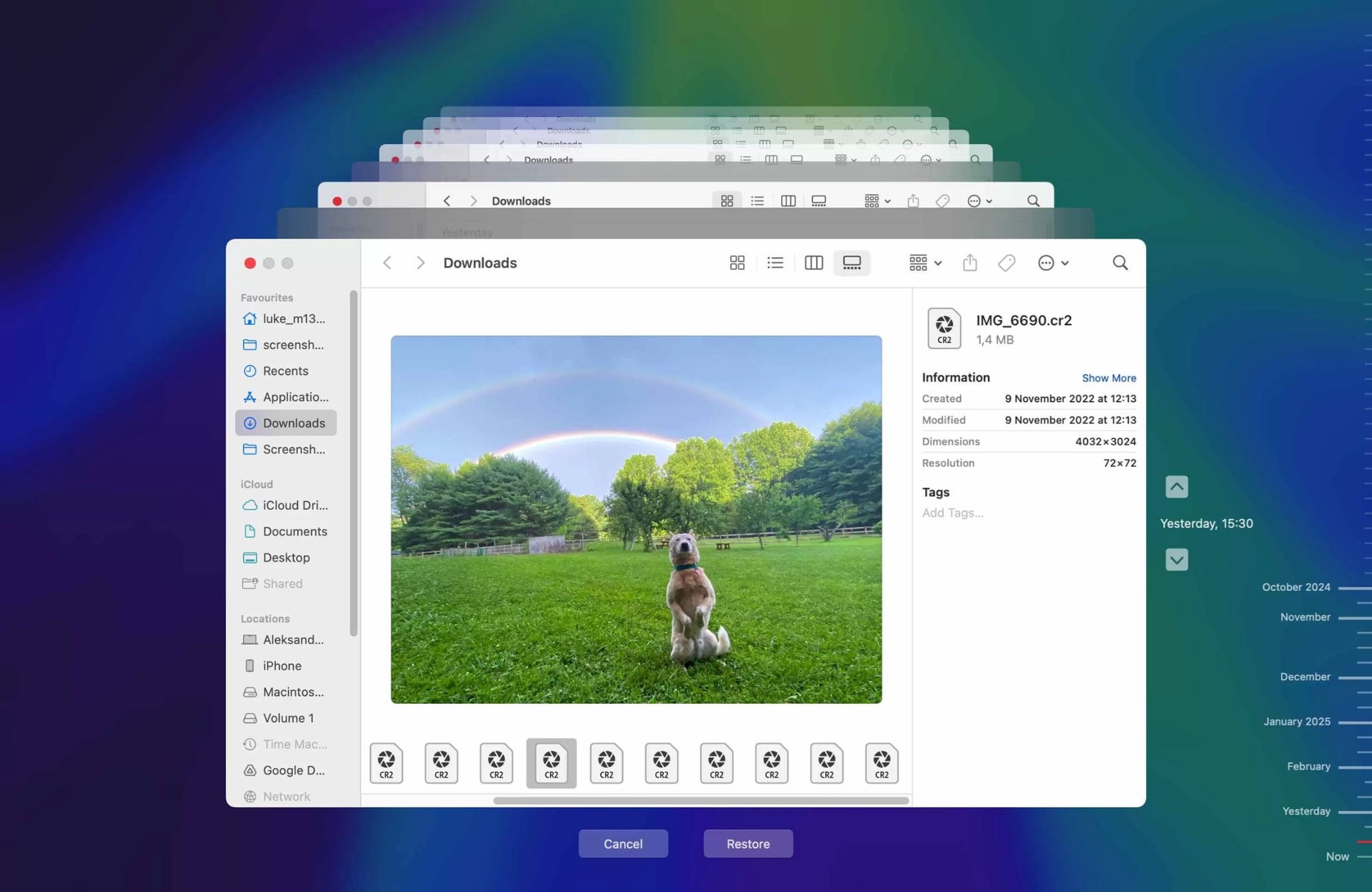 recover cr2 files from time machine mac