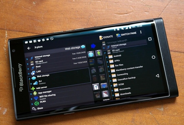 internal storage folders blackberry bold