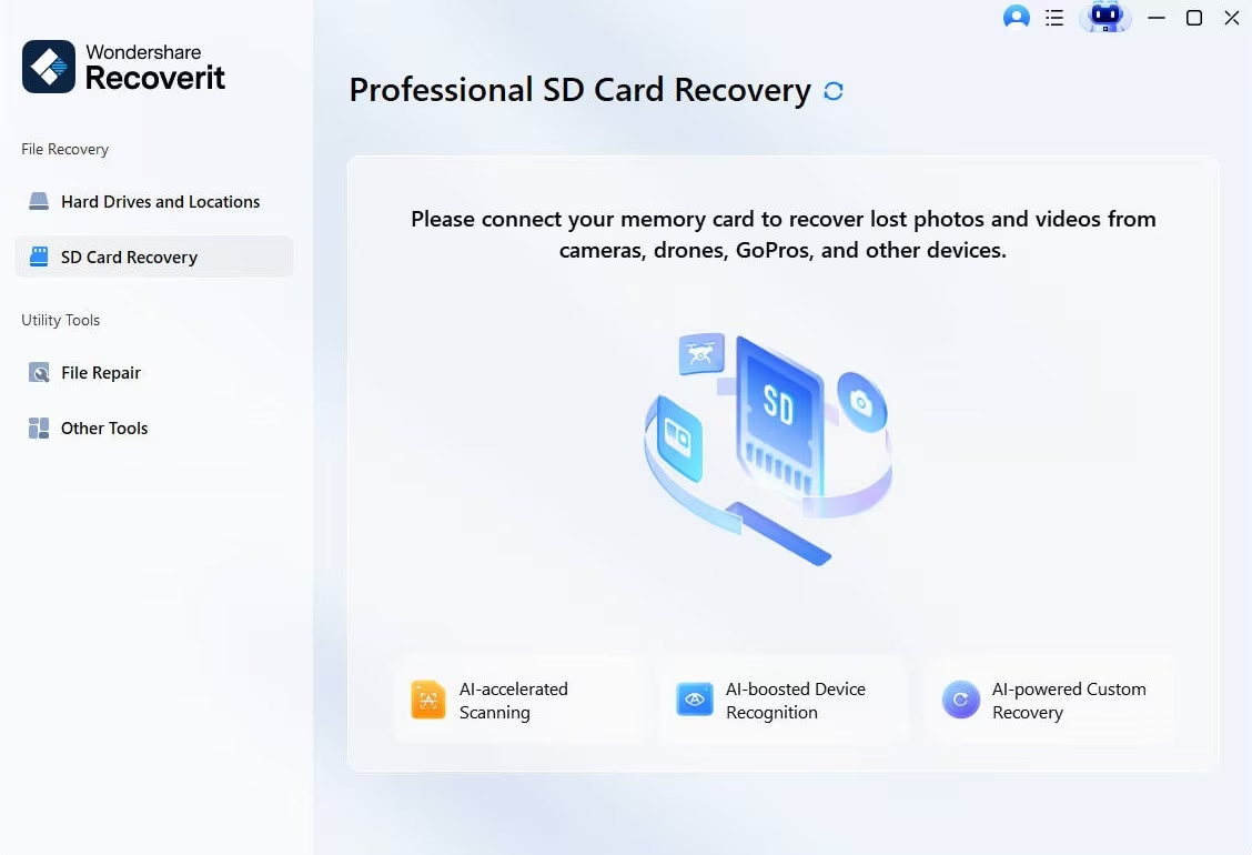 recoverit sd card recovery tool