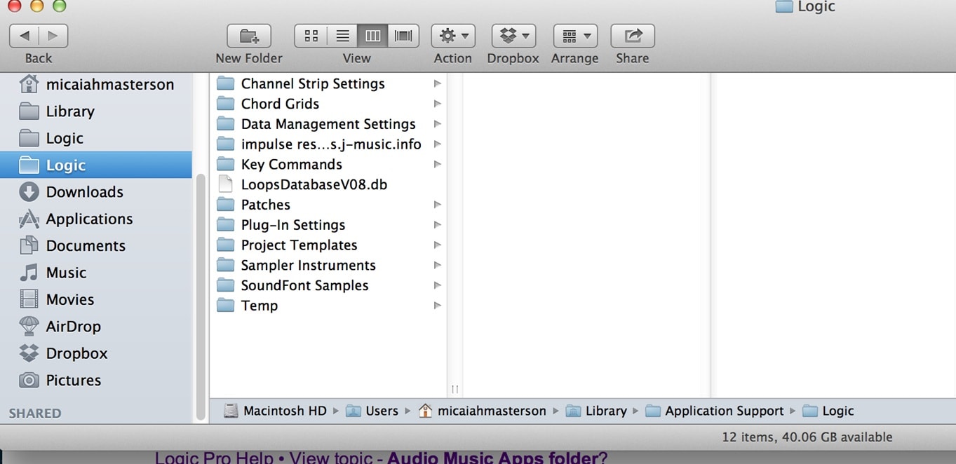logic folder in finder mac