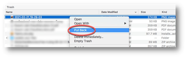 logic pro files restore from trash