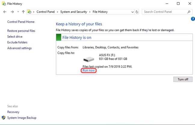 windows file history