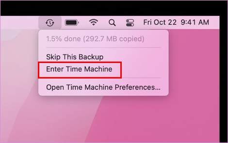 enter time machine mac