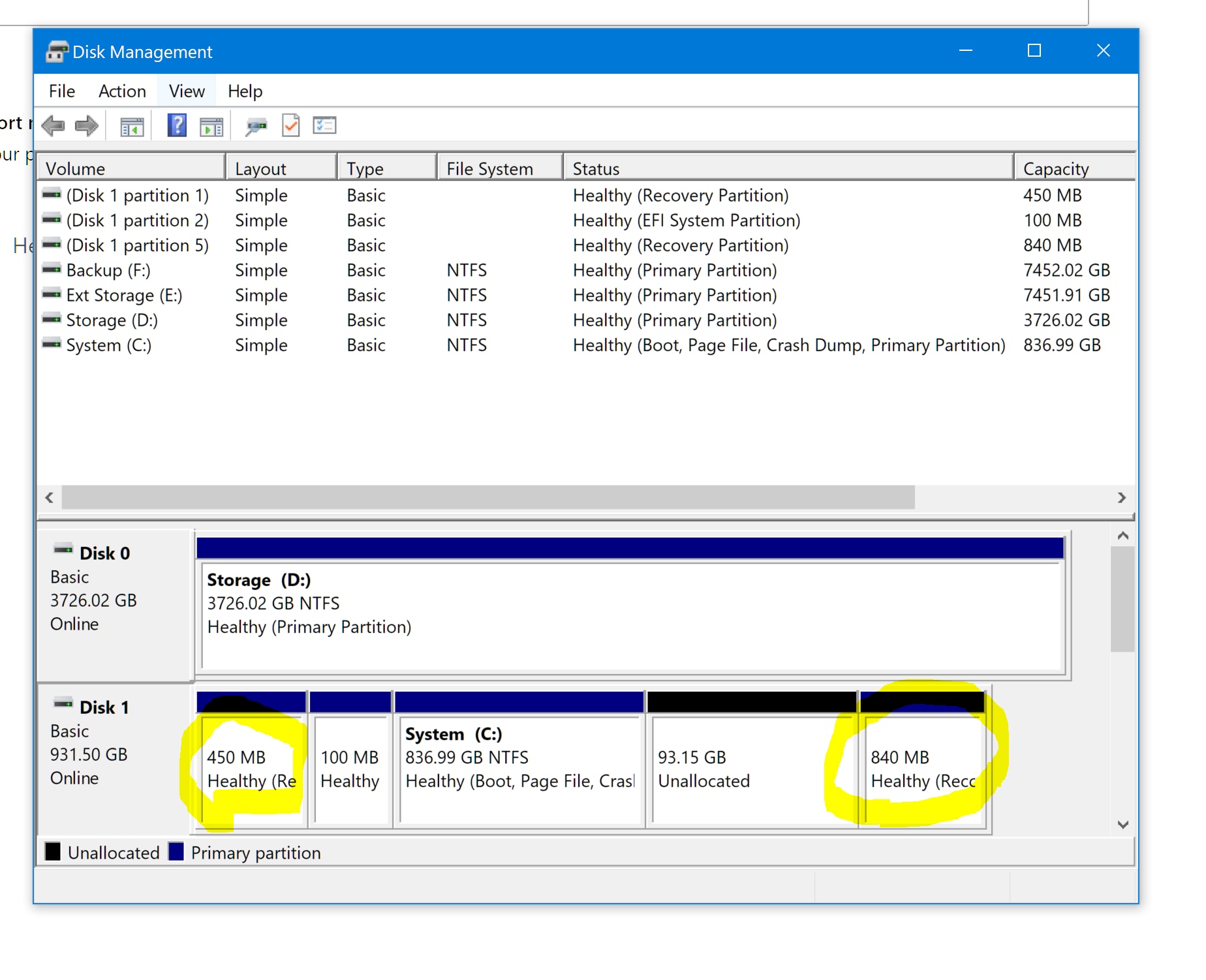 check status of recovery partiton