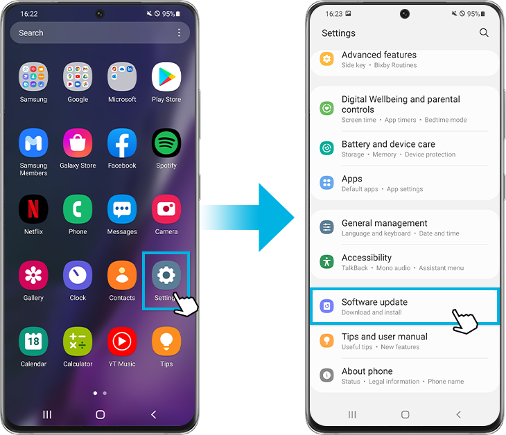 check for software update