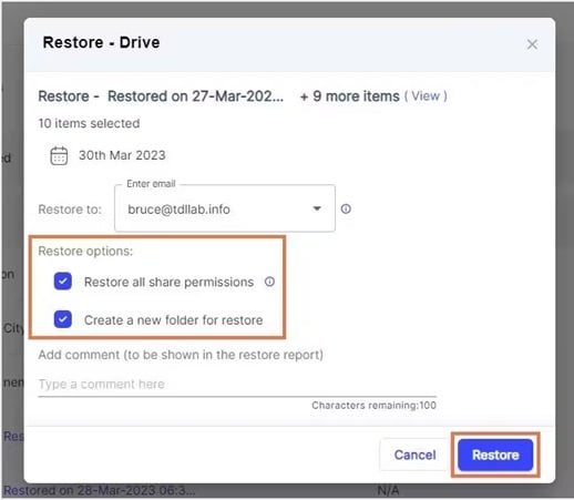 restore using syscloud