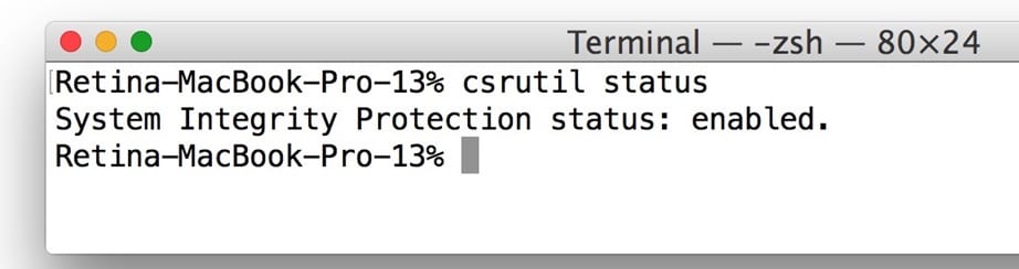 mac run command to check status