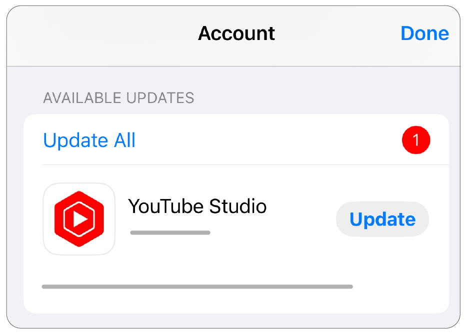 update youtube app