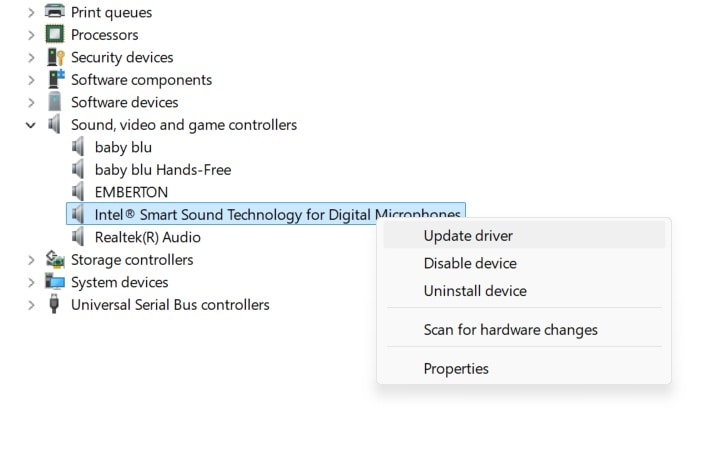 update audio drivers