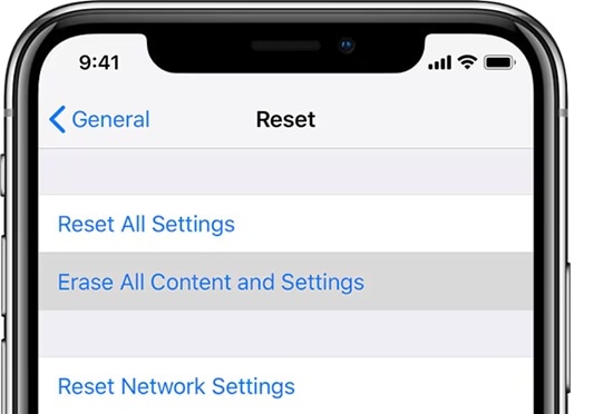 iphone erase all content and settings