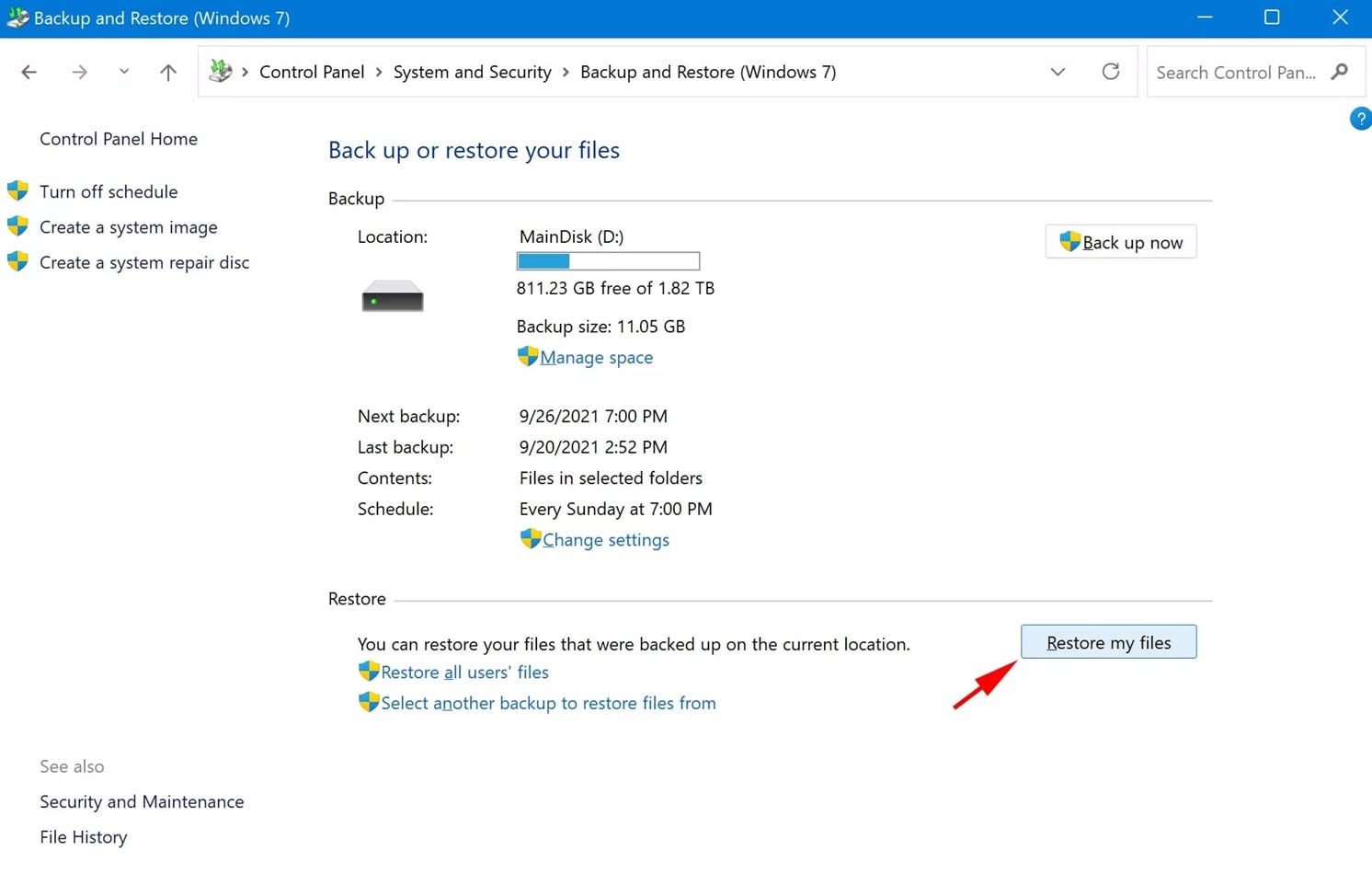 restore files from windows backup