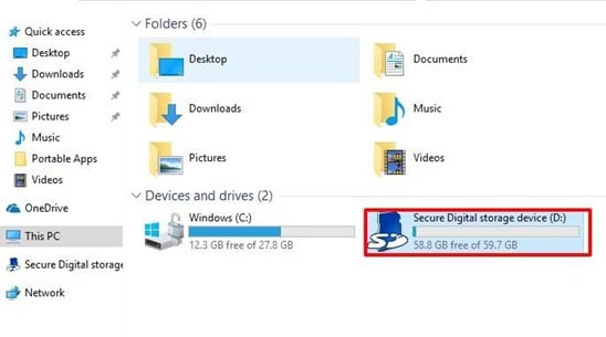 move sd card data to other drive