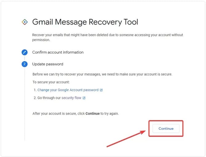 recover emails using recovery methods