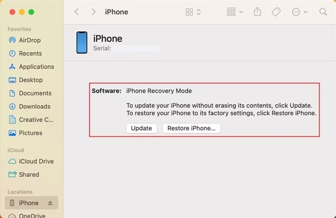 put ipad in recovery mode using itunes finder on mac