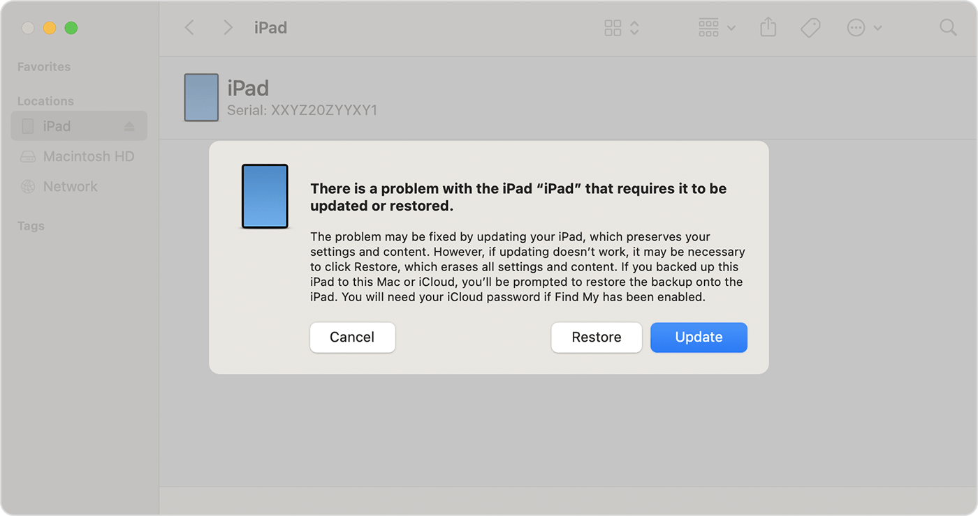 put ipad in recovery mode update or restore