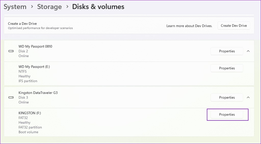 format sd card using windows settings