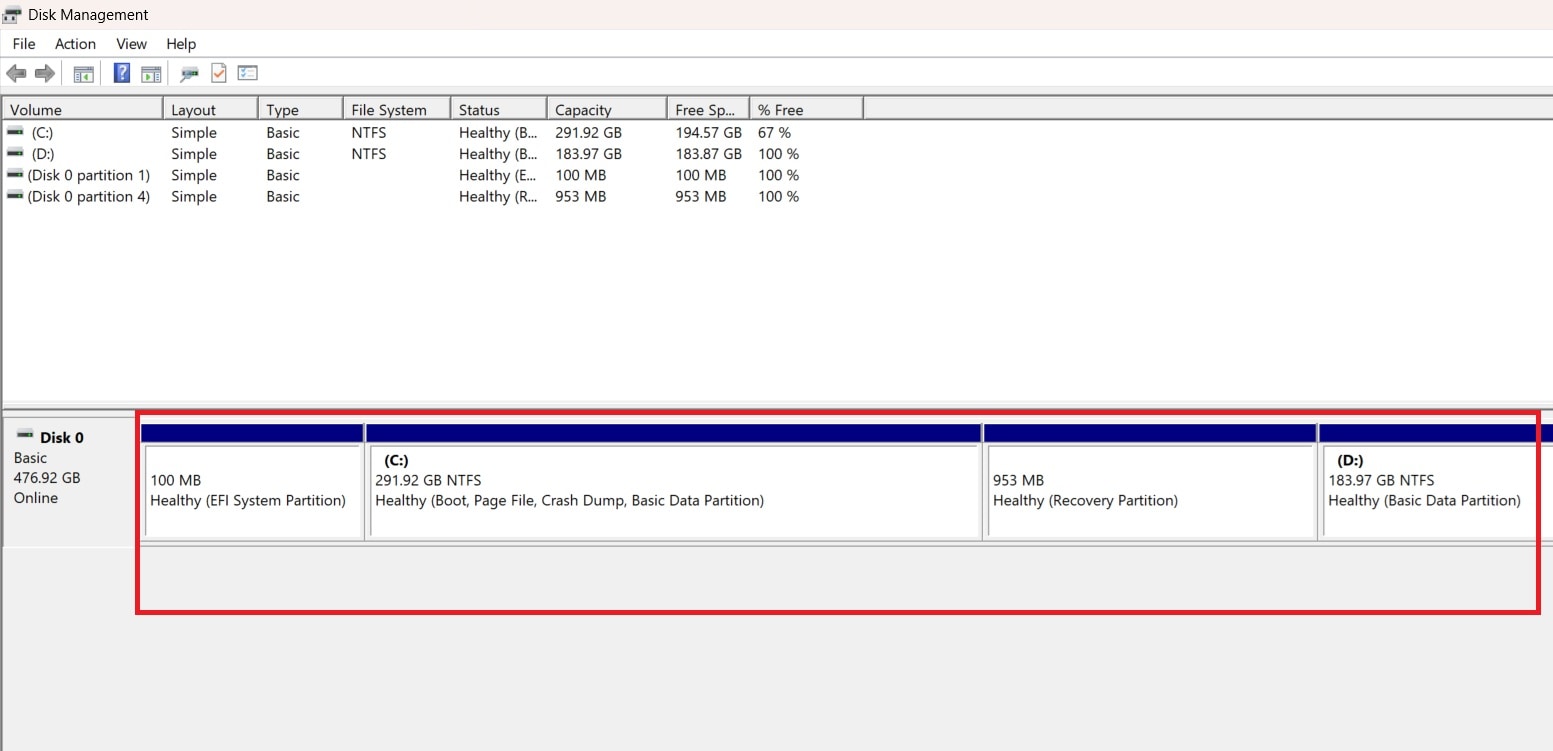 verify number of primary partitions