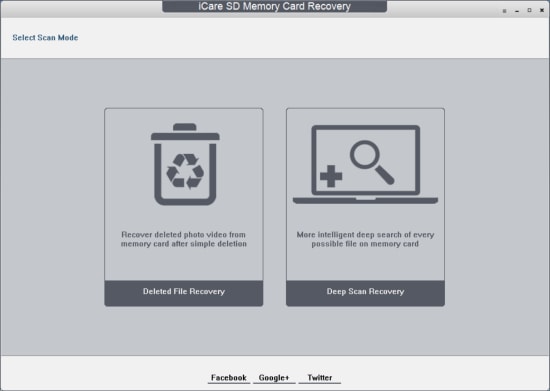 icare sd memory card recovery scan modes