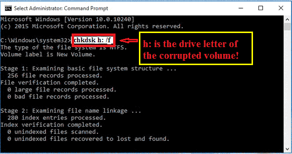 restore files using chkdsk command