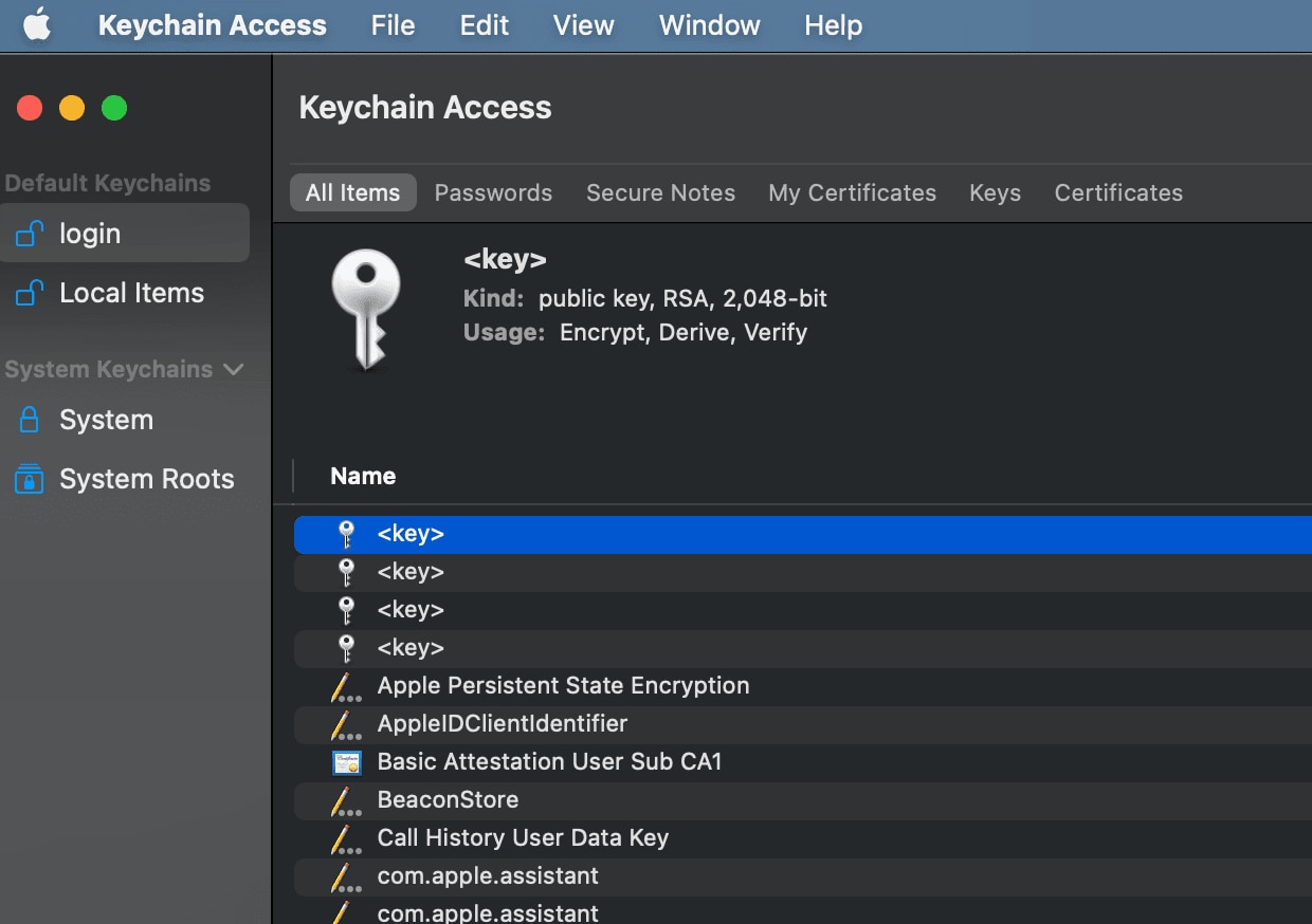 keychain access macos