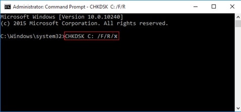 run chkdsk command