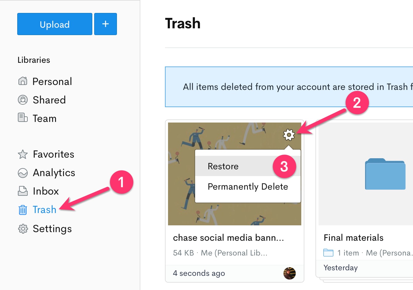 recover lost loom videos from trash