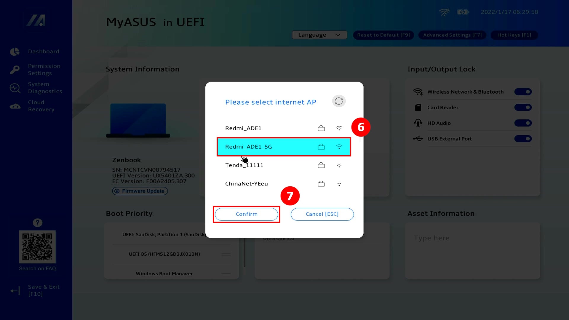asus laptop choose wifi network