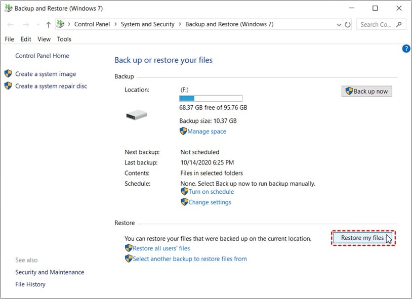 asus laptop recover from local backup