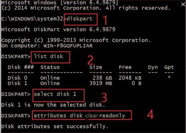 run diskpart commands