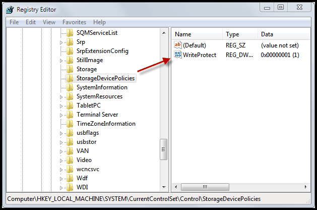 edit storage device policies