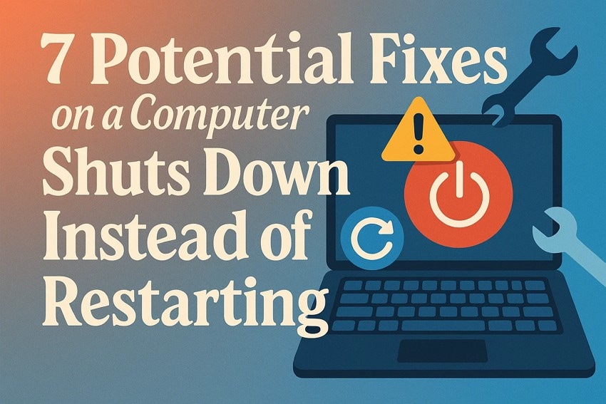 computer shuts down instead restarting fixes