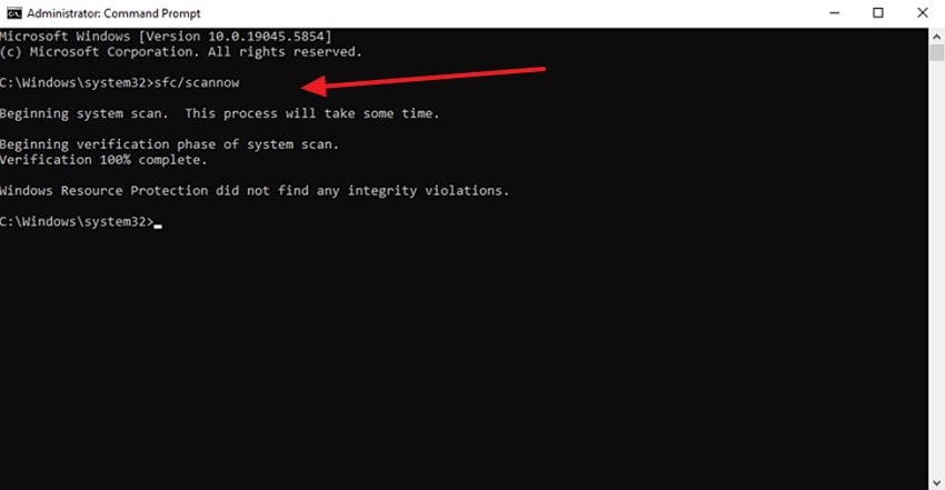 perform sfc scan now cmd