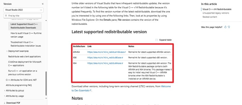 download the versions