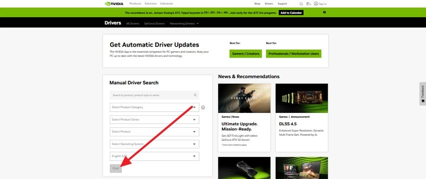 choose the find option