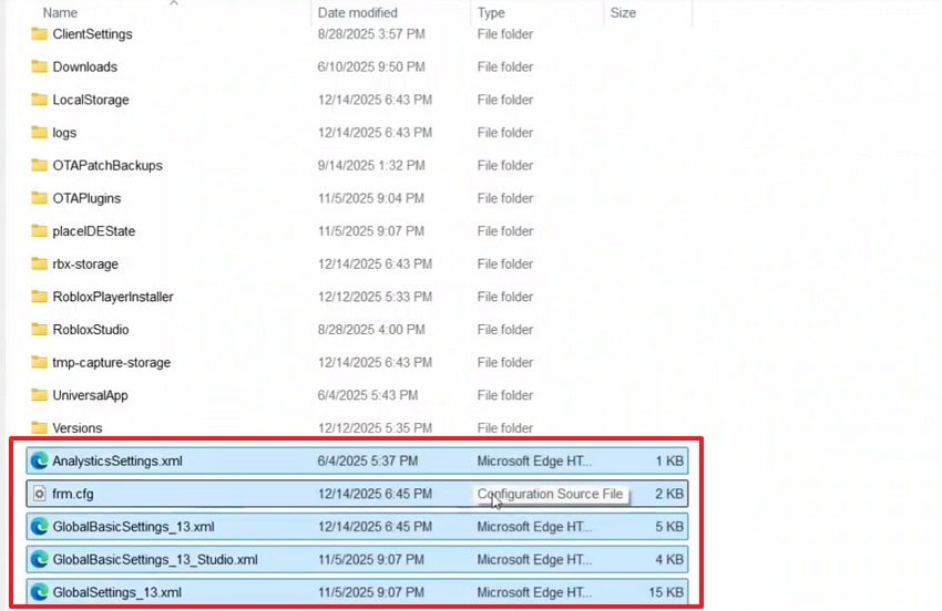 delete roblox settings files