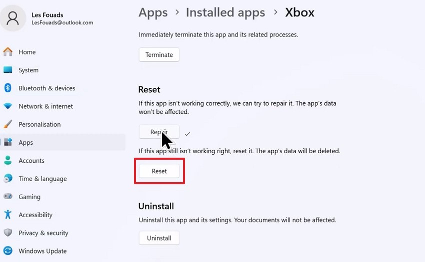 reset xbox app cache safely