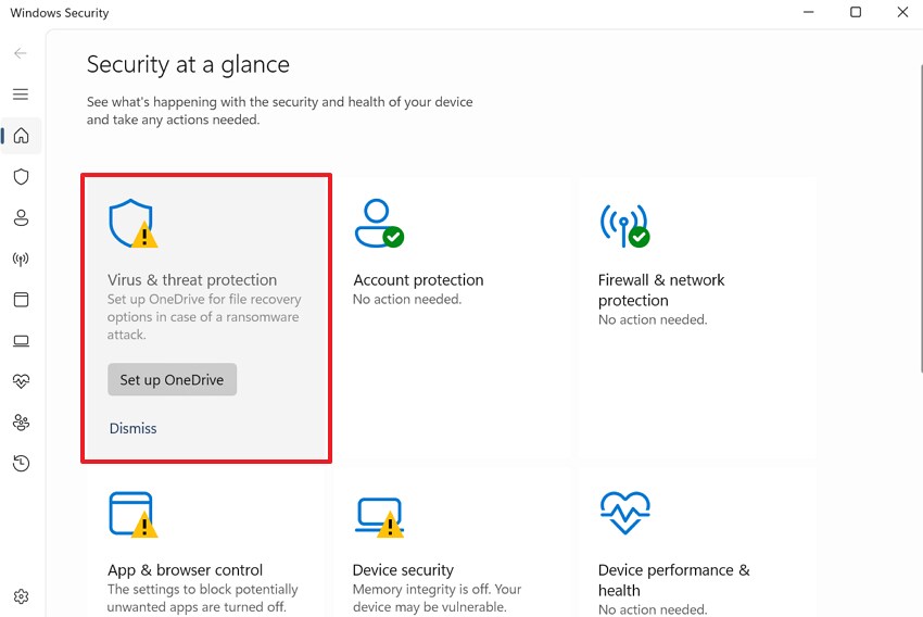 virus and threat protection